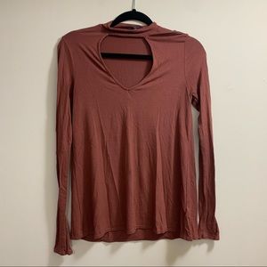 Express Long Sleeve Dark Orange Shirt Size XS